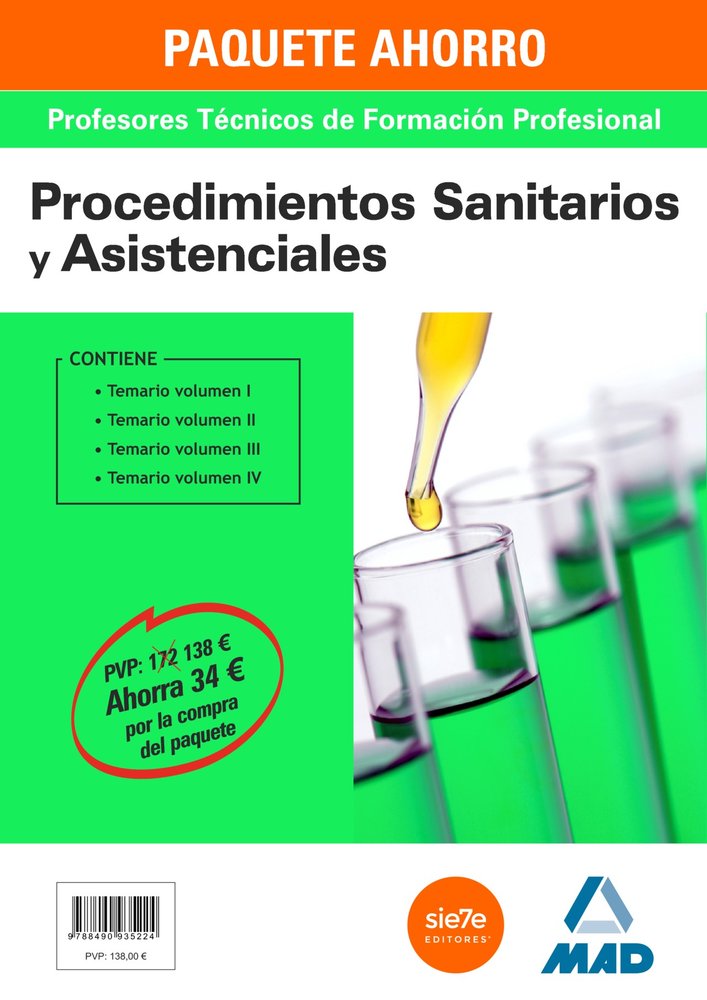PAQUETE AHORRO PROCEDIMIENTOS SANITARIOS Y ASISTENCIALES CUERPO DE PROFESORES TÉCNICOS DE FORMACIÓN, de Varios autores | port