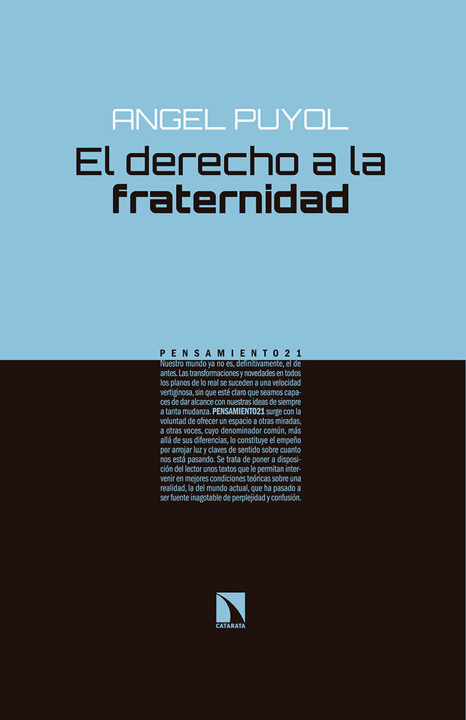 El derecho a la fraternidad, de Puyol Gonzalez, Angel | portada del libro