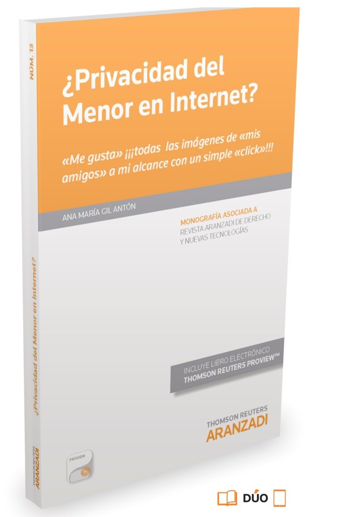 ¿Privacidad del menor en Internet? (Papel + e-book), de Gil Antón, Ana María | portada del libro