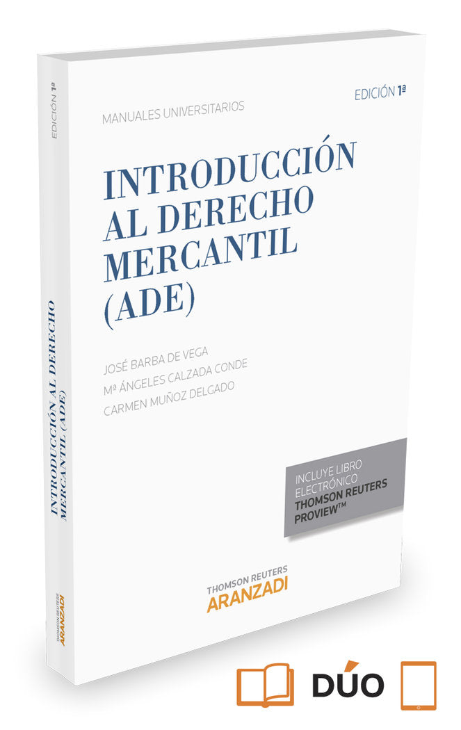 Introducción al Derecho mercantil (ADE) (Papel + e-book), de Barba de Vega, José | portada del libro