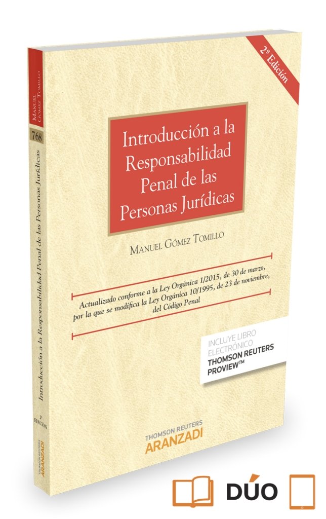 Introducción a la responsabilidad penal de las personas jurídicas (Papel + e-book), de Gomez Tomillo, Manuel | portada del li