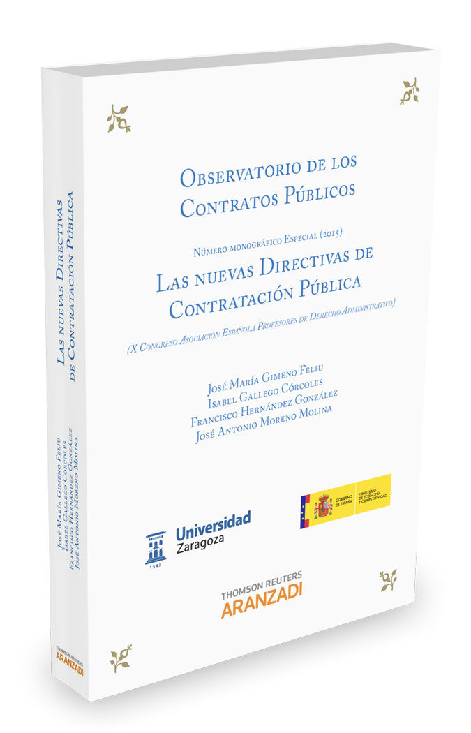 Las nuevas directivas de contratación pública, de Gimeno Feliu, Jose María | portada del libro