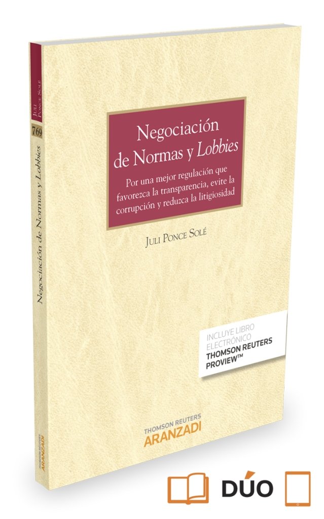 Negociación de normas y lobbies (Papel + e-book), de Ponce Solé, Julio | portada del libro