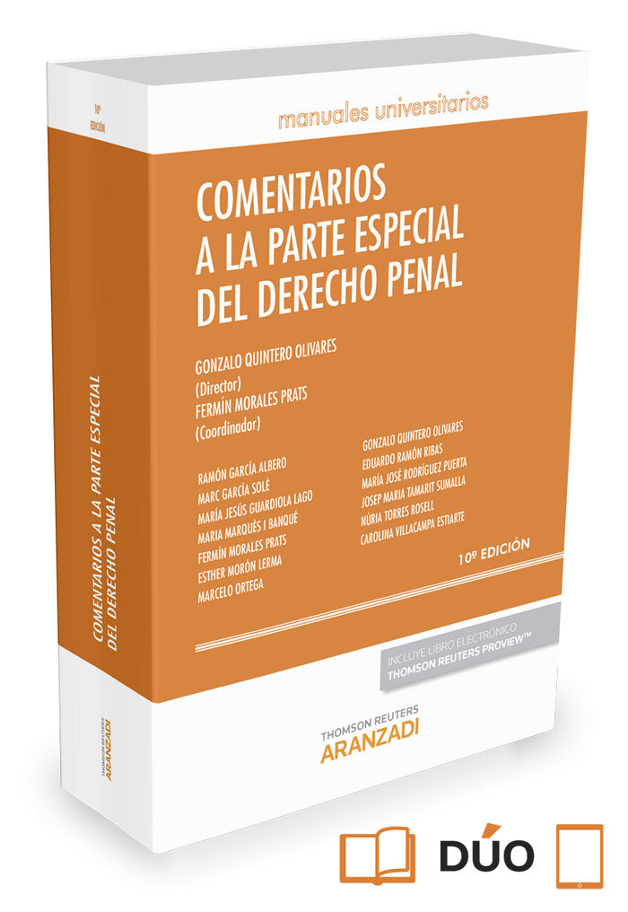 Comentarios a la Parte Especial del Derecho Penal (Papel + e-book), de García Albero, Ramón | portada del libro