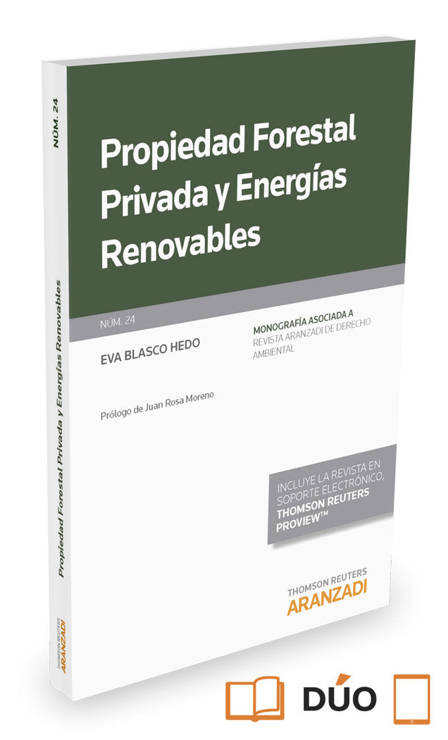 Propiedad forestal privada y energías renovables (Papel + e-book), de Blasco Hedo, Eva | portada del libro