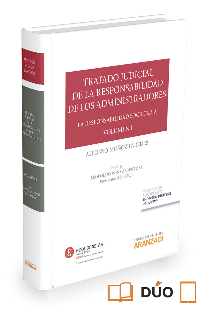 Tratado judicial de la responsabilidad de los administradores Vol. I (Papel + e-book), de Muñoz Paredes, Alfonso | portada de