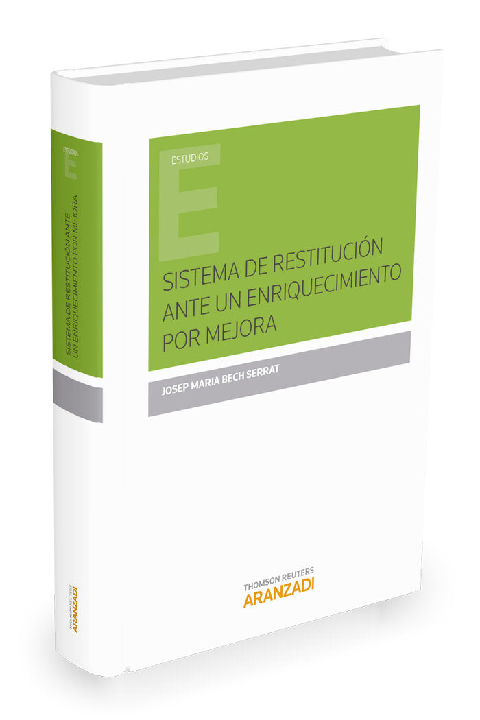 Sistema de restitución ante un enriquecimiento por mejora, de Bech Serrat, Josep Maria | portada del libro