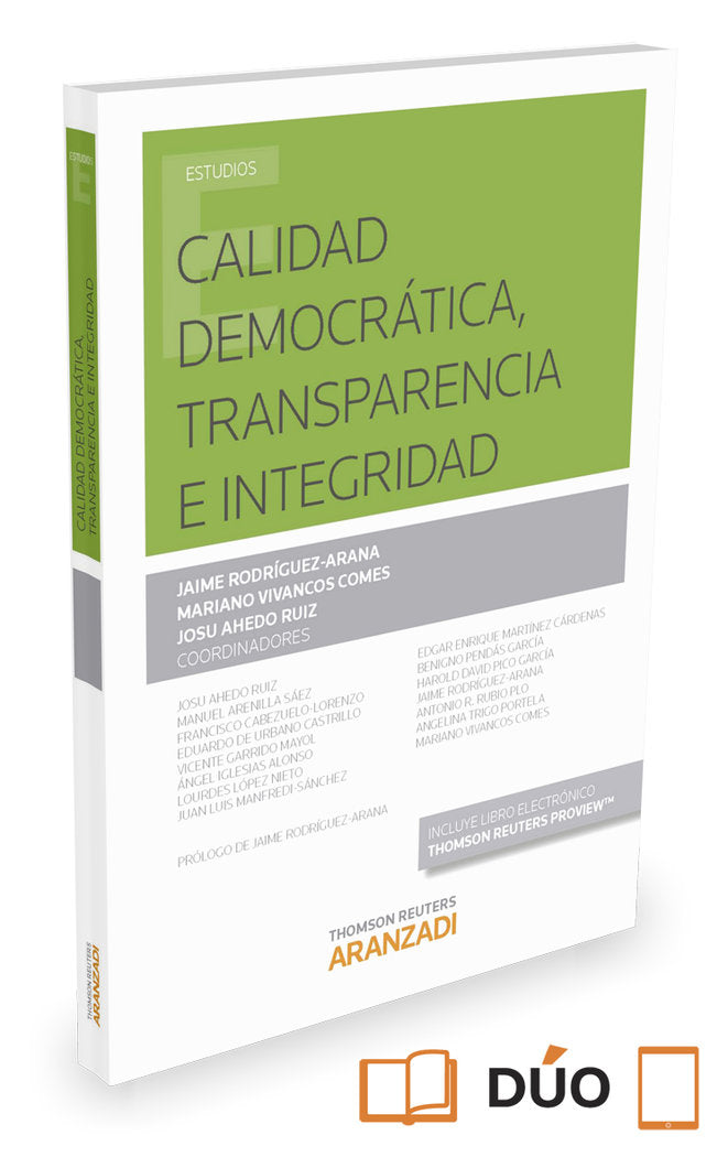 Calidad democrática, transparencia e integridad (Papel + e-book), de Rodríguez Arana Muñóz, Jaime | portada del libro
