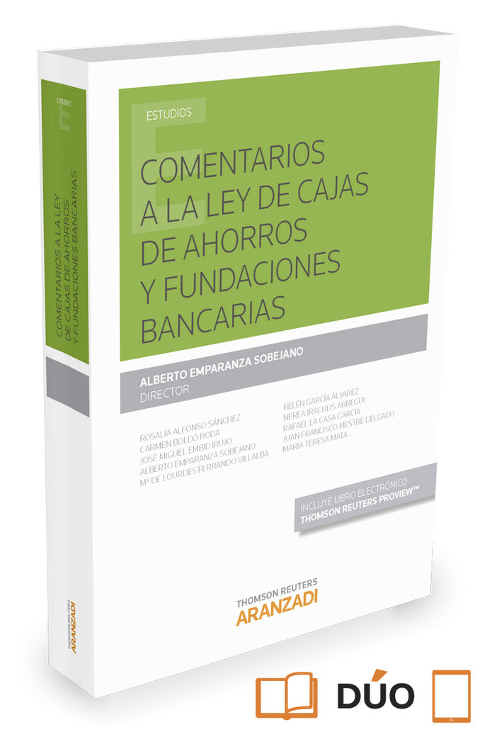 Comentarios a la ley de cajas de ahorros y fundaciones bancarias (Papel + e-book), de Emparanza Sobejano, Alberto | portada d