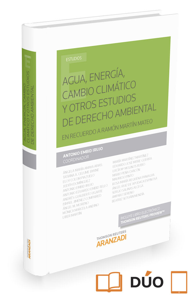 Agua, energía, cambio climático y otros estudios de derecho ambiental (Papel + e-book), de Embid | portada del libro