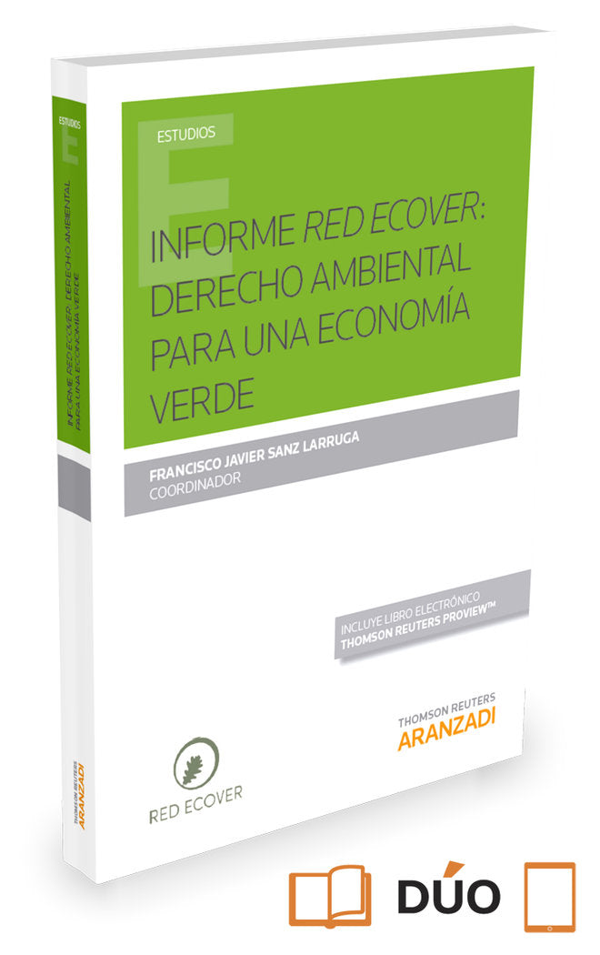 Derecho ambiental para una economía verde (Papel + e-book), de Sanz Larruga, Francisco Javier | portada del libro