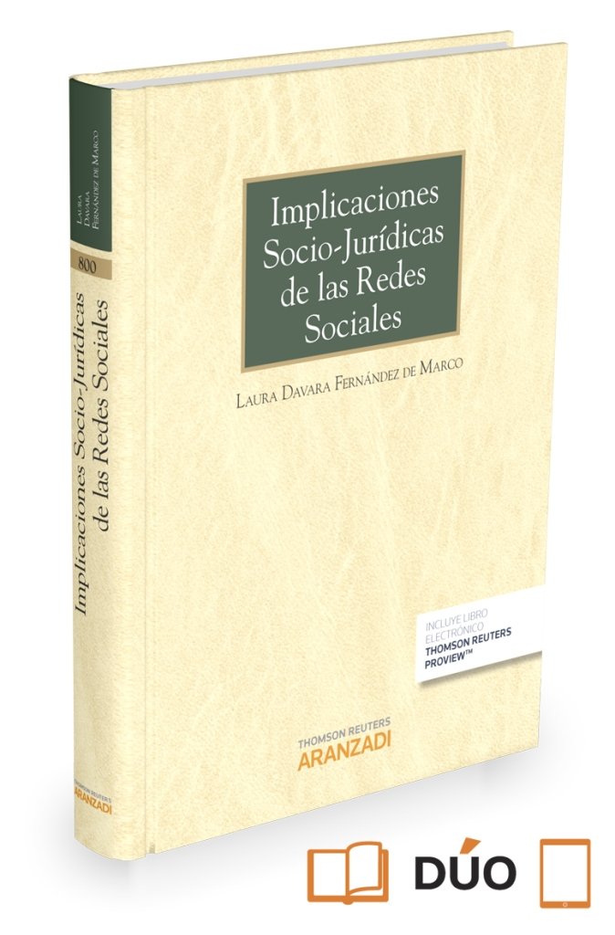 Implicaciones Socio-Jurídicas de las Redes Sociales (Papel + e-book), de Davara Fernández de Marcos, Laura | portada del libr
