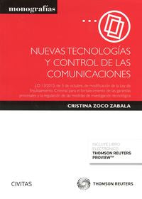 Nuevas tecnologías y control de las comunicaciones (Papel + e-book), de Zoco Zabala, Cristina | portada del libro