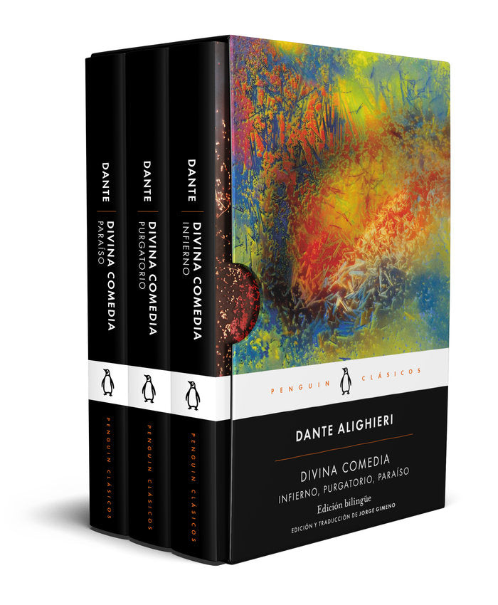 DIVINA COMEDIA (EDICION BILINGUE) - ESTUCHE CON: INFIERNO / PARAISO/ PURGATORIO, de ALIGHIERI, DANTE | portada del libro