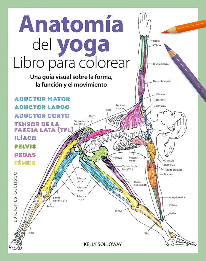 ANATOMIA DEL YOGA LIBRO PARA COLOREAR, de SOLLOWAY, KELLY | portada del libro