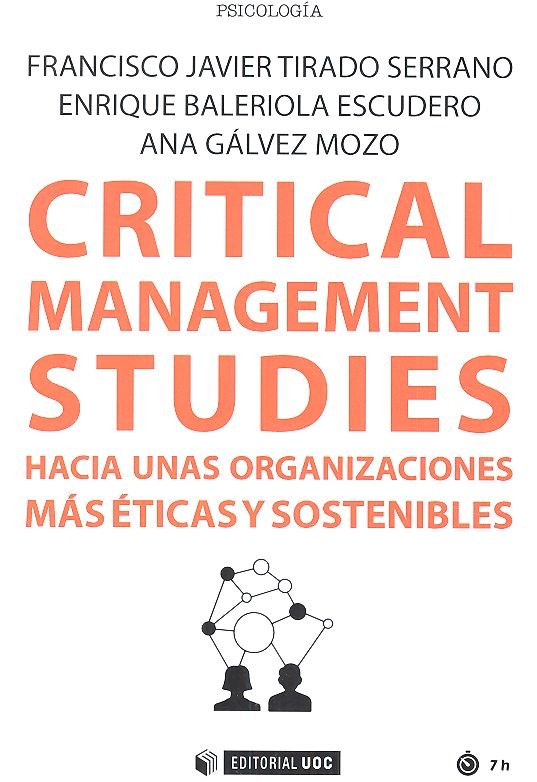 Critical Management Studies, de Tirado Serrano, Francisco Javier | portada del libro