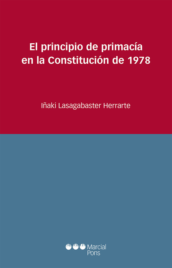 El principio de primacía en la Constitución de 1978, de Lasagabaster Herrarte, Iñaki | portada del libro