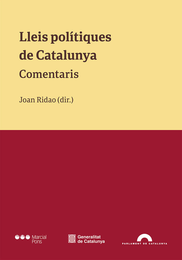 Lleis polítiques de Catalunya, de RIDAO, JOAN | portada del libro