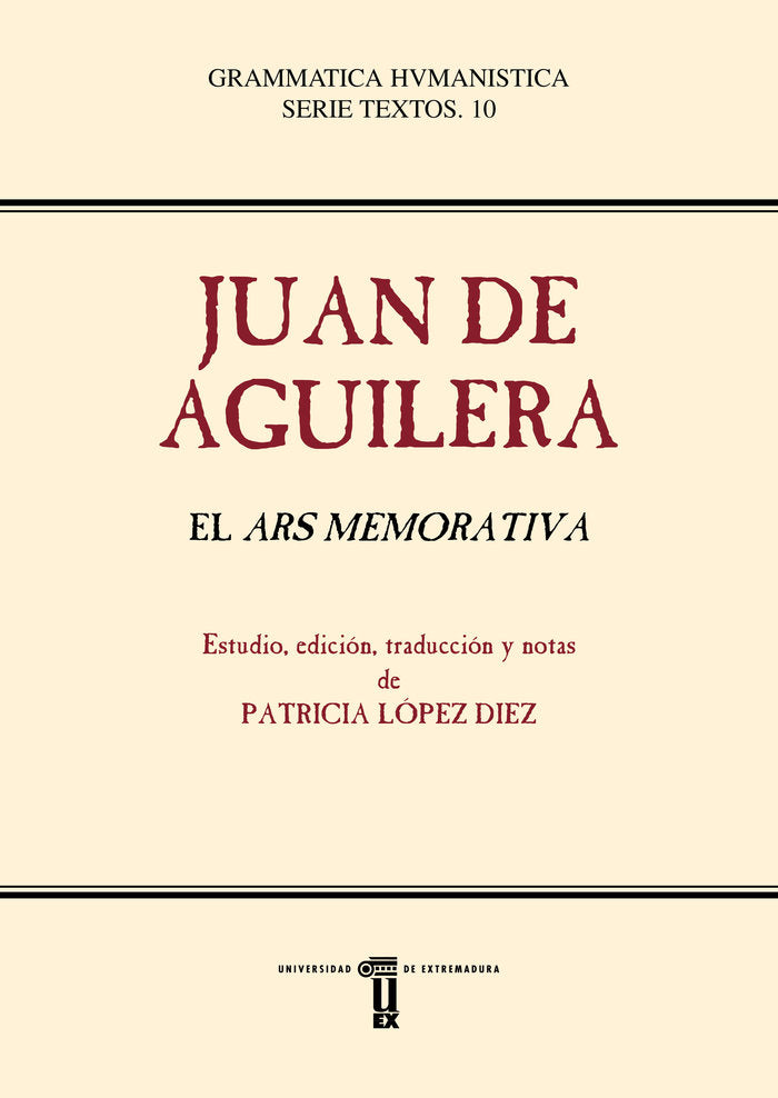 Juan de Aguilera "El Ars Memorativa" | portada del libro
