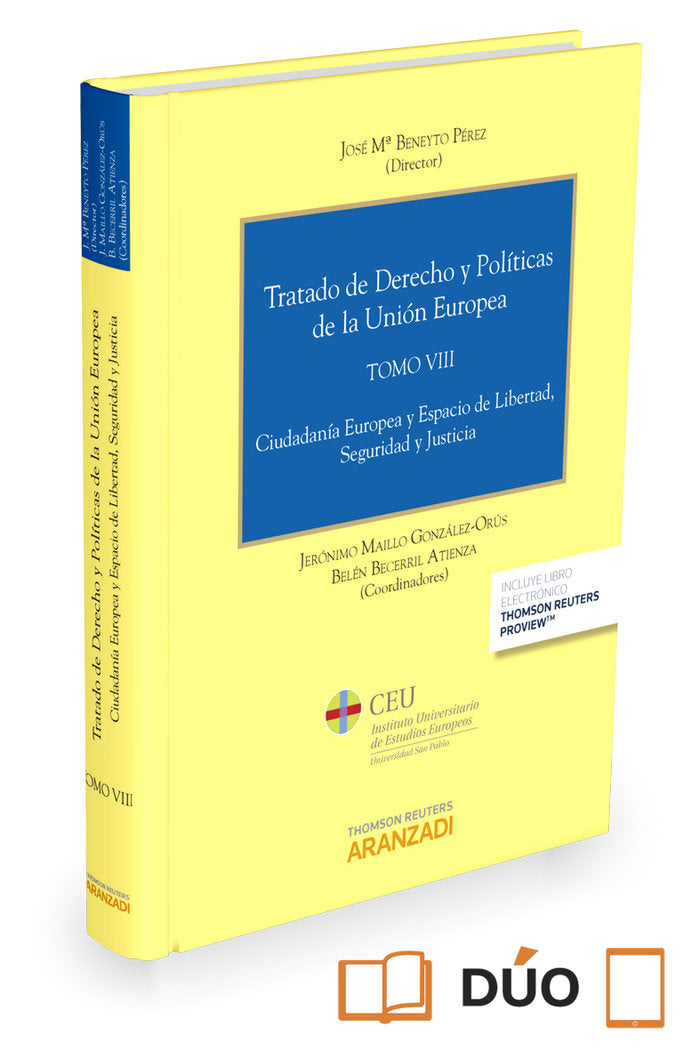 Tratado de Derecho y Políticas de la Unión Europea (Tomo VIII) (Papel + e-book), de Becerril Atienza, Belén | portada del lib