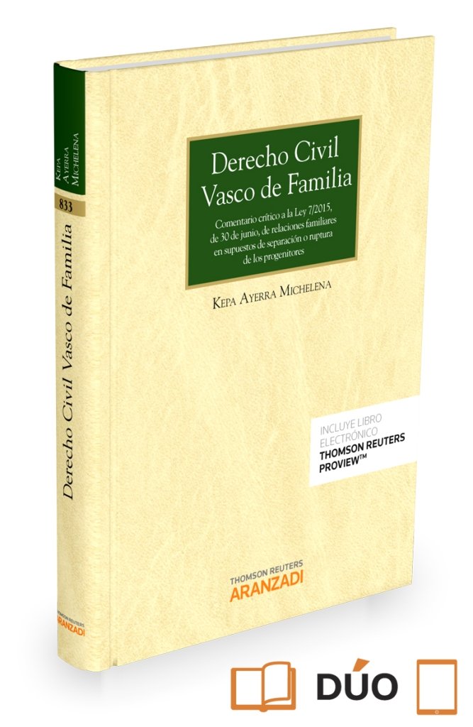 Derecho Civil Vasco de Familia (Papel + e-book), de Ayerra, Kepa | portada del libro