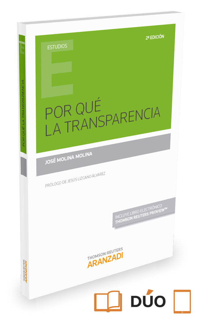 Por qué la Transparencia (Papel + e-book), de Molina Molina, José | portada del libro