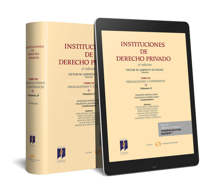 INSTITUCIONES DE DERECHO PRIVADO. TOMO III OBLIGACIONES Y CONTRATOS. Volumen 3º (Papel + e-book), de Sapena Davó, Joaquín | p