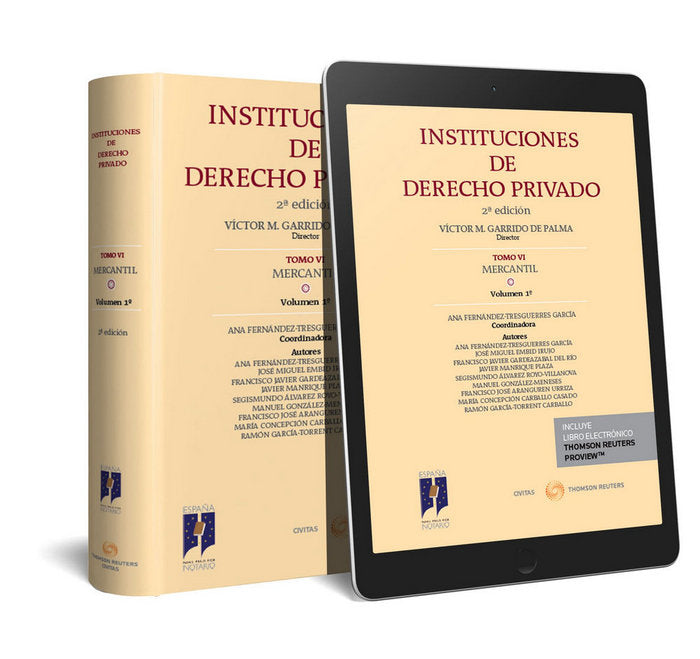 INSTITUCIONES DE DERECHO PRIVADO. TOMO VI MERCANTIL. Volumen 1º (Papel + e-book), de Fernández-Tresguerres, Ana | portada del