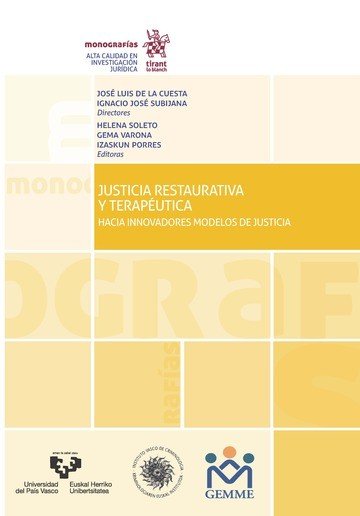 Justicia Restaurativa y Terapéutica, de de la Cuesta | portada del libro