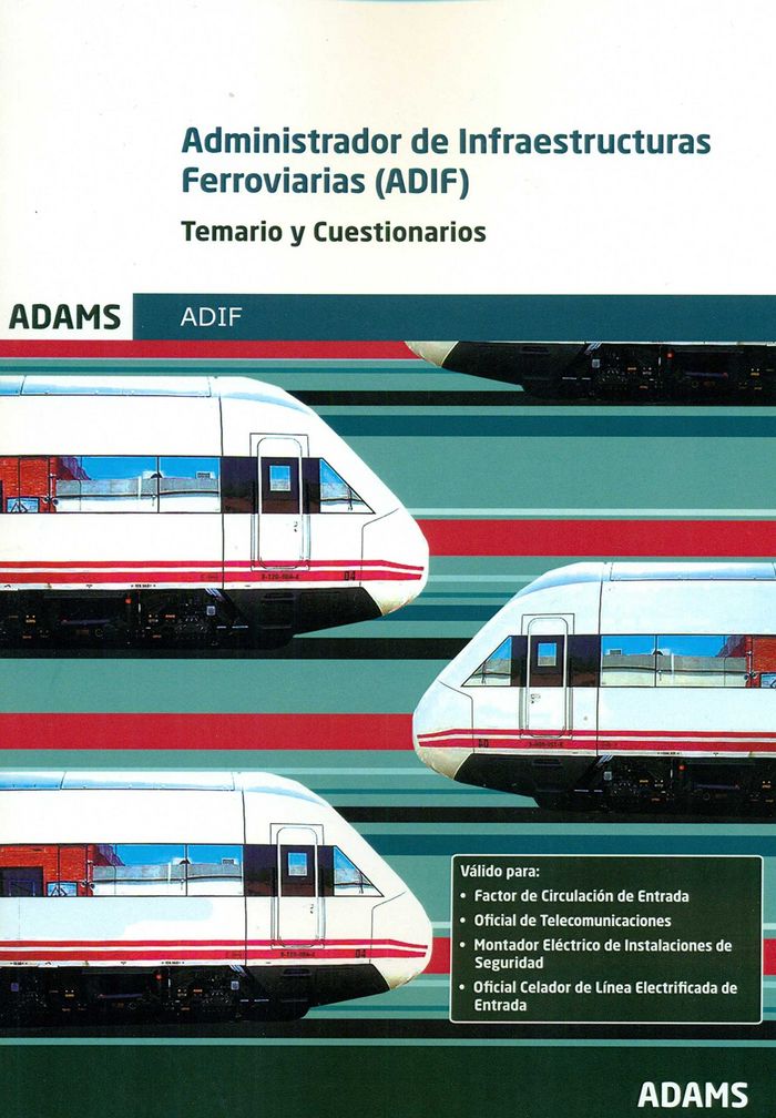 Temario común y Cuestionarios Administrador de Infraestructuras Ferroviarias (ADIF), de Obra colectiva | portada del libro