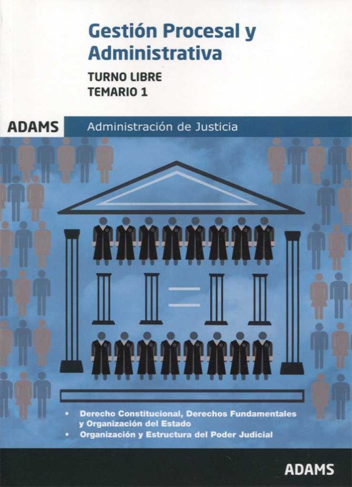 Temario 1 Gestión Procesal y Administrativa, turno libre, de OBRA COLECTIVA | portada del libro