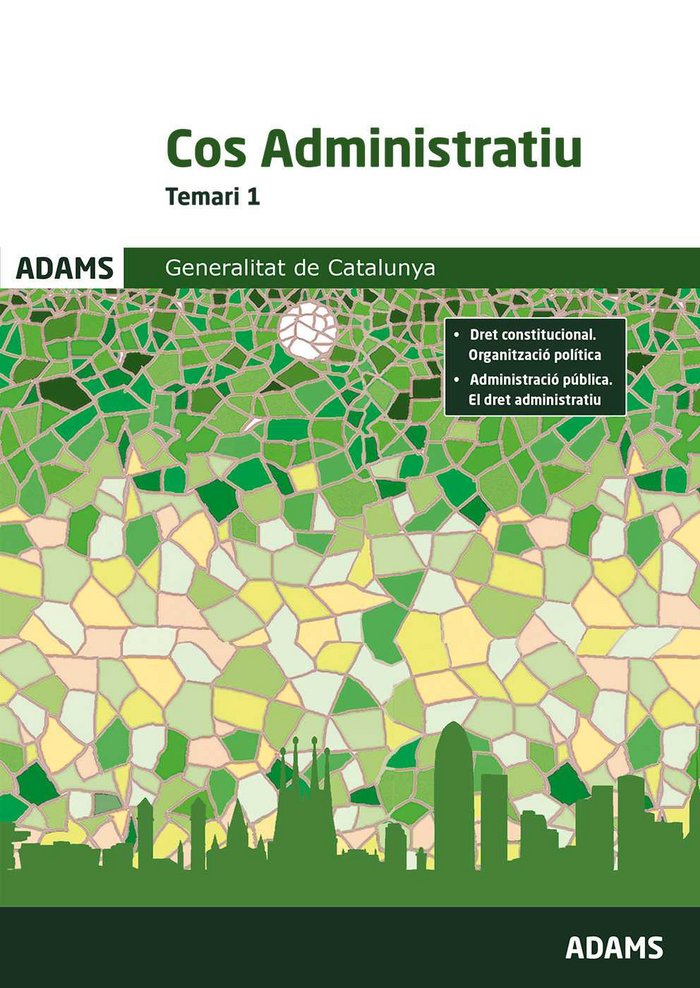 Temari 1 Cos Administratiu. Generalitat de Catalunya, de Obra colectiva | portada del libro