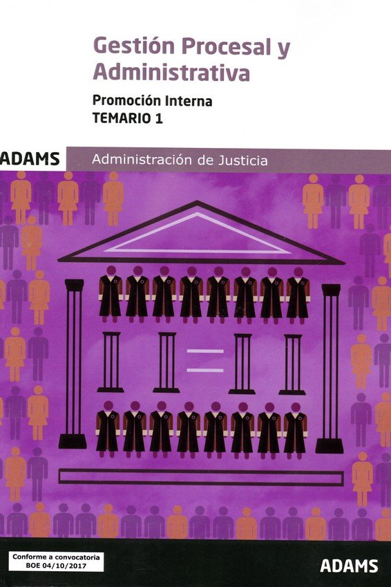 Temario 1 Gestión Procesal y Administrativa, promoción interna, de Varios autores | portada del libro