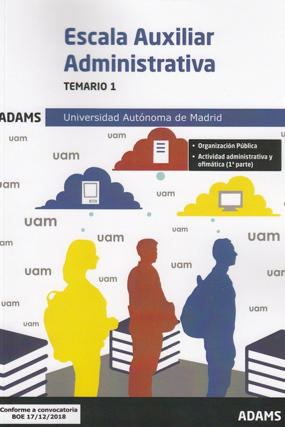 Temario 1 Escala Auxiliar Universidad Autónoma de Madrid, de Varios autores | portada del libro