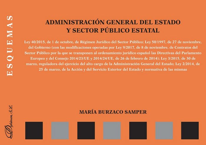 Administración General del Estado y sector público estatal. Esquemas, de Burzaco Samper, María | portada del libro