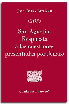 SAN AGUSTIN RESPUESTA A CUESTIONES PRESENTADAS POR JENARO | portada del libro