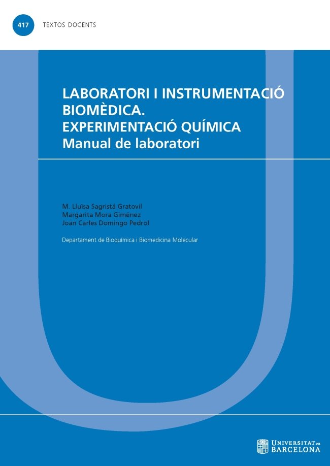 Laboratori i instrumentació biomèdica. Experimentació química, de Sagristá Gratovil, M. Lluïsa | portada del libro
