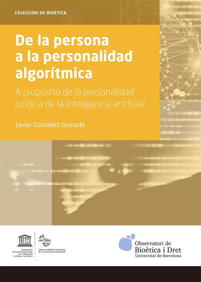 De la persona a la personalidad algorítmica, de González Granado, Javier | portada del libro