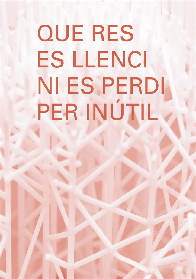 QUE RES ES LLENCI NI ES PERDI PER INUTIL, de NEGRE BUSO, MARTA | portada del libro