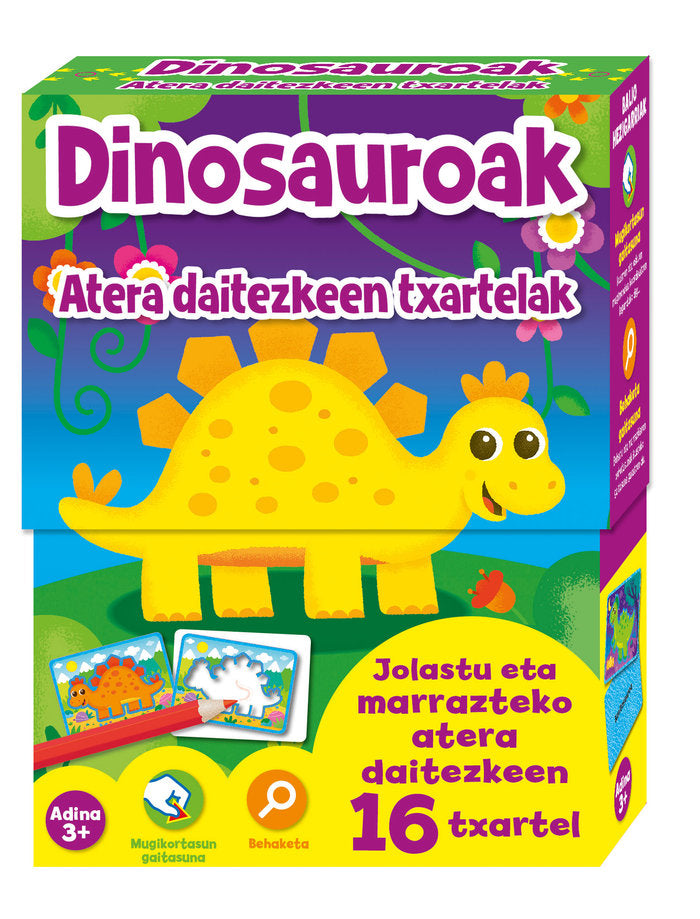 ATERA DAITEZKEEN TXARTELAK DINOSAUROAK, de AA.VV. | portada del libro