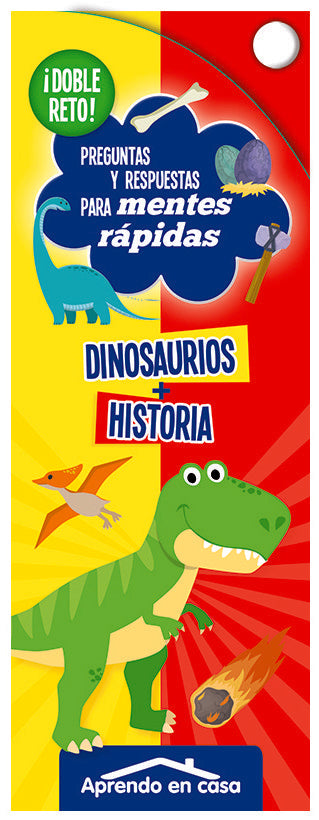 APRENDO EN CASA DOBLE RETO - DINOSAURIOS + HISTORIA | portada del libro