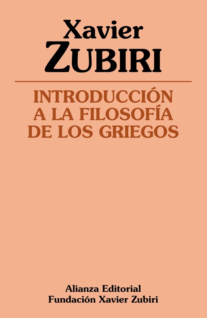 Introducción a la filosofía de los griegos, de Zubiri, Xavier | portada del libro