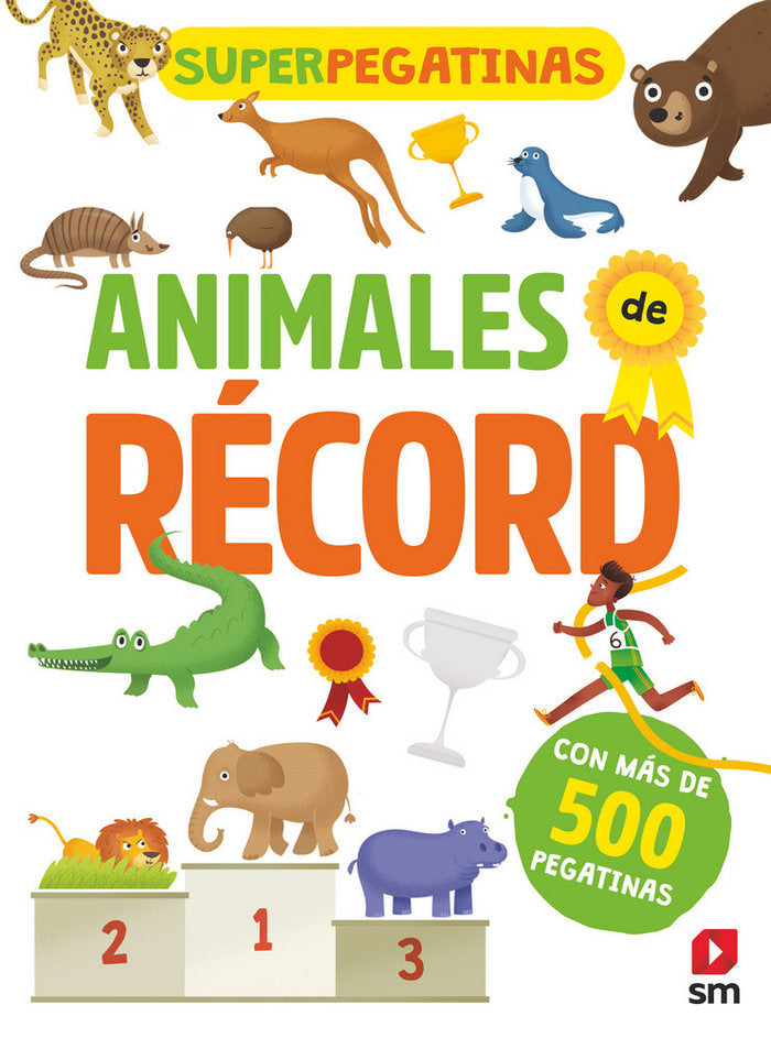 Superpegatinas. Animales de récord, de Libri, De Agostini | portada del libro