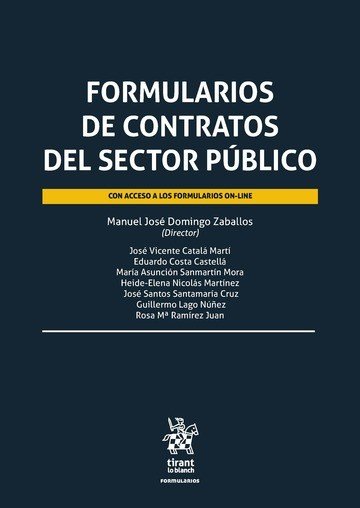 Formularios de contratos del sector público, de Domingo Zaballos | portada del libro
