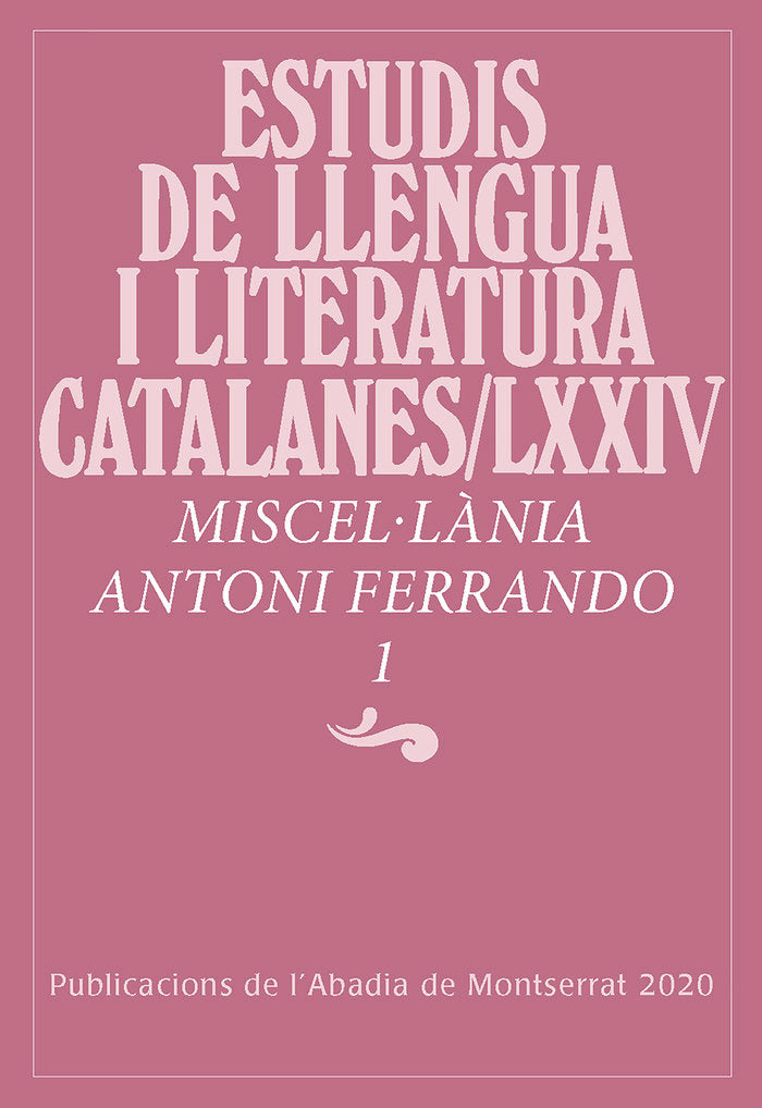 Miscel·lània Antoni Ferrando, 1, de Varios autores | portada del libro
