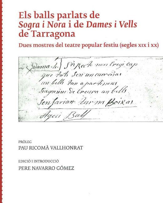 ELS BALLS PARLATS DE SOGRA I NORA I DE DAMES I VELLS DE TARRAGONA | portada del libro