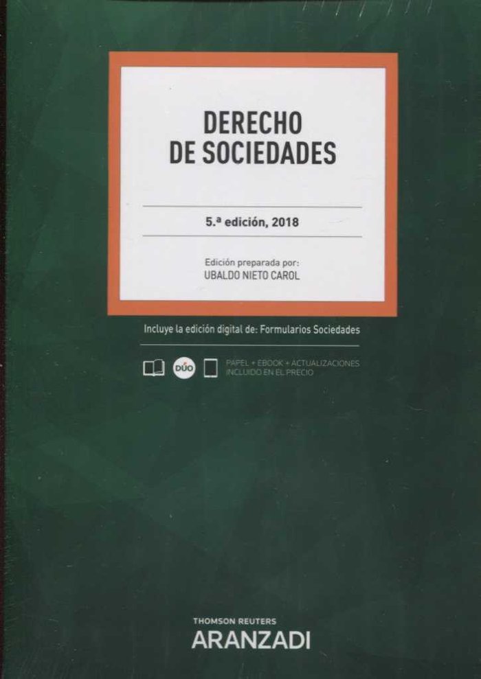 Derecho de Sociedades (Papel + e-book), de Nieto Carol , Ubaldo | portada del libro
