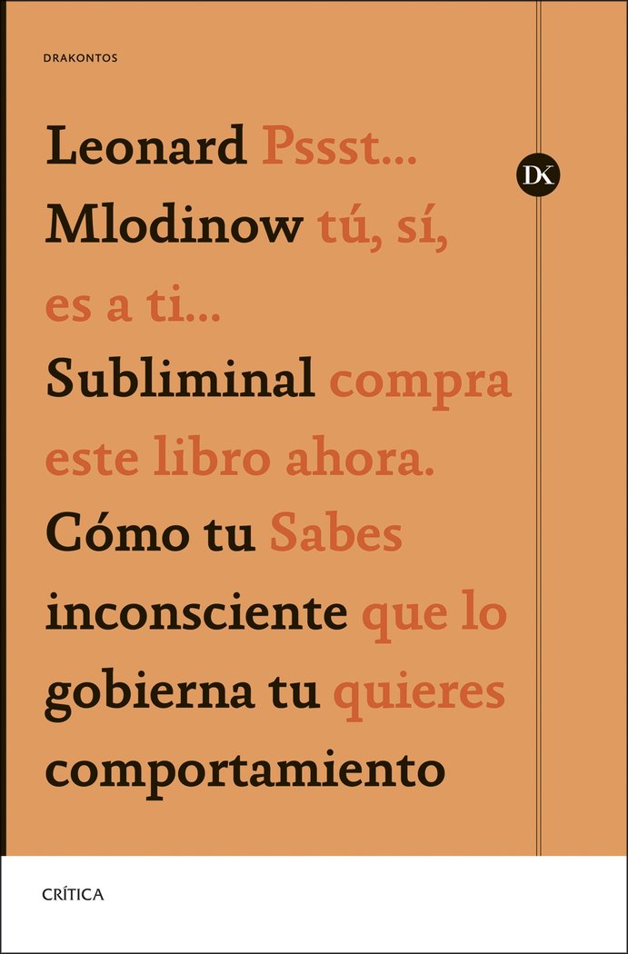 SUBLIMINAL, de MLODINOW, LEONARD | portada del libro