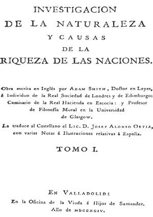 INVESTIGACION DE LA NATURALEZA Y CAUSAS DE LA RIQUEZA DE LAS, de SMITH, ADAM | portada del libro