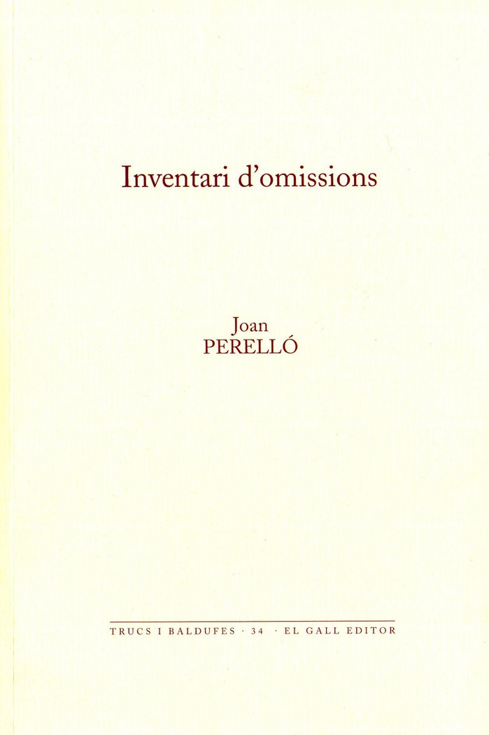 Inventari d'omissions, de Perells, Joan | portada del libro